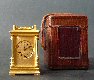 French miniature clock with 2 portraits, ca. 1880